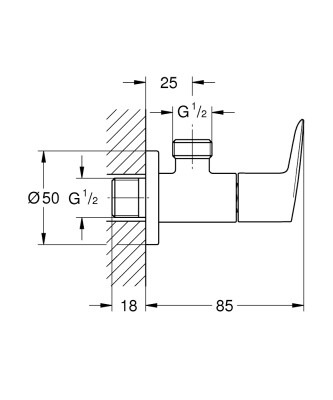 Grohe BauEdge Ara musluk 1/2
