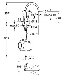 Grohe BauEdge Eviye Bataryası - 30556000 - 2