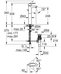 Grohe BauEdge Kum Yuksek Lavabo Bataryası - 32860000 - 2