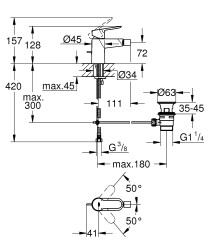 Grohe BauEdge Tek Kumdalı Bide Batarsı - 23331000 - 2