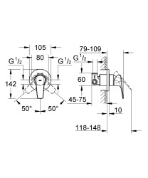 Grohe BauFlow Ankastre Duş Bataryası - 29046000 - 2