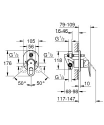 Grohe BauLoop Ankastre Banyo Bataryası - 29041000 - 2