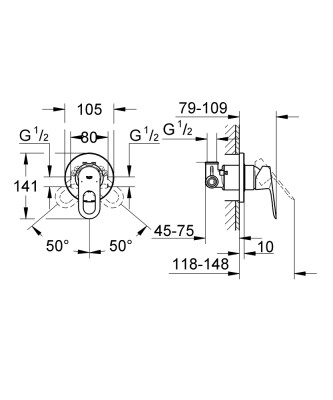 Grohe BauLoop Ankastre duş bataryası - 29042000 - 2