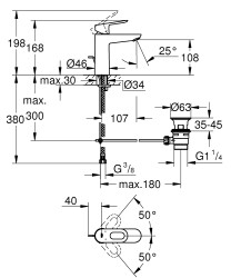 Grohe BauLoop Lavabo Bataryası M-Boyut - 23762000 - 2