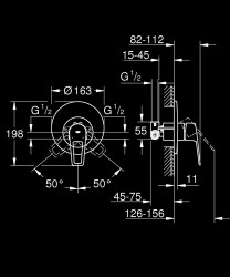 Grohe BauLoop Tek kollu duş bataryası 1/2″ - 29080001 - 2