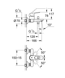 Grohe BauLoop Tek kumandalı banyo bataryası - 23341000 - 2