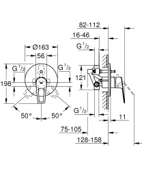 Grohe BauLoop Tek kumandalı banyo bataryası - 29081001 - 2