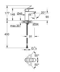 Grohe BauLoop Tek kumandalı lavabo bataryası
S-Boyut - 23337000 - 2