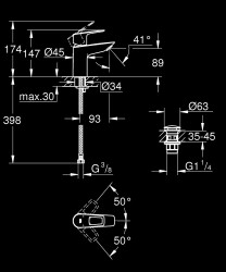 Grohe BauLoop Tek kumandalı lavabo bataryası
S-Boyut - 23878001 - 2