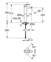 Grohe BauLoop Tek kumandalı lavabo bataryası
XL-Boyut - 23764000 - 2