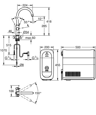 Grohe Blue Home C-çıkış uçlu başlangıç kiti - 31455DC1 - 2