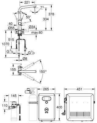 Grohe Blue Professional L tipi çıkış ucu - 31347DC3 - 2