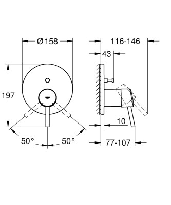 Grohe Concetto Ankastre Banyo/Duş Bataryası - 24054001 - 2