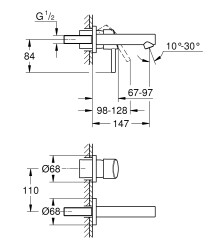 Grohe Concetto Duvardan Lavabo Bataryası - 19575001 - 2