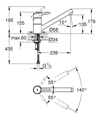Grohe Concetto Eviye Bataryası - 32659001 - 2
