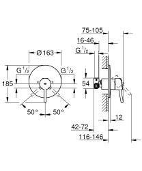 Grohe Concetto Tek kollu duş bataryası 1/2″ - 32213001 - 2