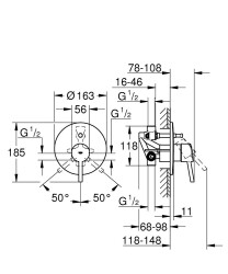 Grohe Concetto Tek kumandalı banyo bataryası - 32214001 - 2
