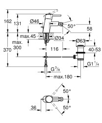 Grohe Concetto Tek kumandalı bide bataryası
S-Boyut - 32208001 - 2