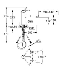 Grohe Concetto Tek kumandalı eviye bataryası - 31129DC1 - 2