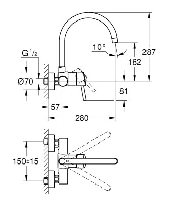 Grohe Concetto Tek Kumandalı Eviye Bataryası - 32667001 - 2