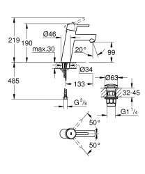 Grohe Concetto Tek kumandalı lavabo bataryası
M-Boyut - 23932001 - 2