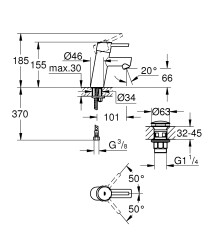Grohe Concetto Tek kumandalı lavabo bataryası
S-Boyut - 23931001 - 2