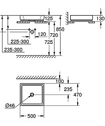 GROHE Cube Ceramic Tezgâh Üstü Çanak Lavabo 50 cm, Alpine Beyaz - 3948100H - 2
