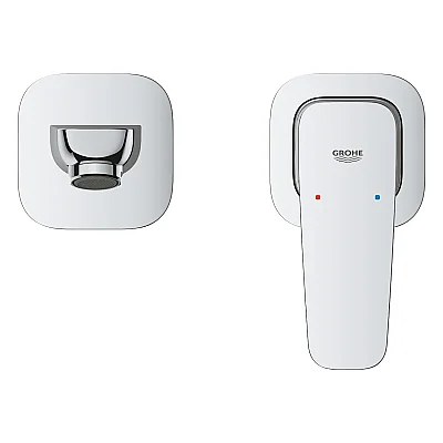 GROHE Cubeo 2 Delikli Duvar Tipi Lavabo Bataryası (L-Boy), Krom - 1017890000 - 3