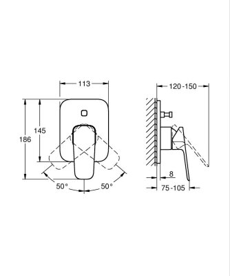 Grohe Cubeo Ankastre Banyo Bataryası - 1017760000 - 2