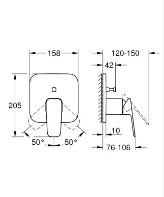 Grohe Cubeo Ankastre banyo/duş bataryası - 1017780000 - 2