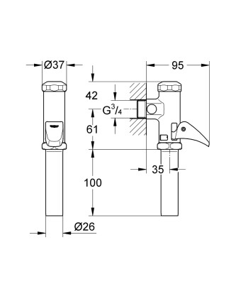 Grohe DAL-Klozet için otomatik yıkama valfi - 37139000 - 2