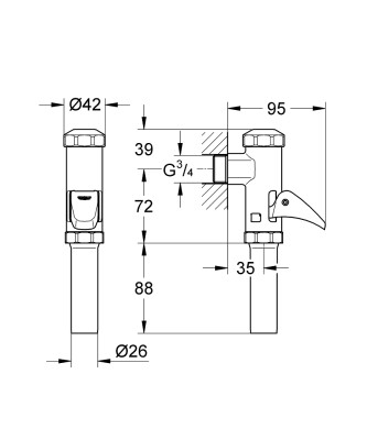 Grohe DAL-Klozet için tam otomatik yıkama valfi - 37141000 - 2