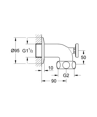 Grohe Duvar bağlantısı, 1 1/2