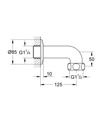 Grohe Duvar bağlantısı, 1 1/4