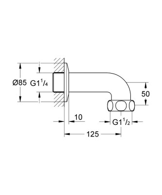 Grohe Duvar bağlantısı, 1 1/4