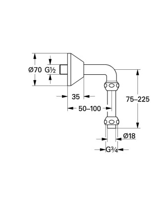 Grohe Duvar bağlantısı, erkek 1/2