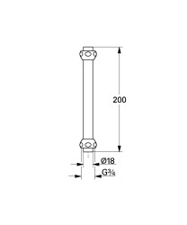 Grohe Duvar bağlantısı için set 200 mm - 45058000 - 2