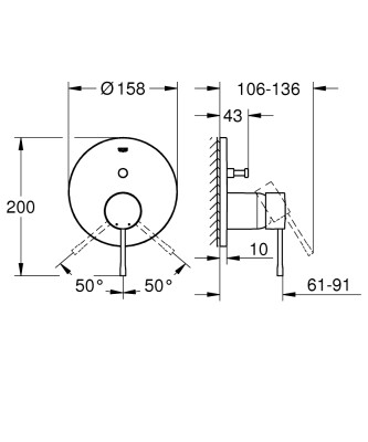 Grohe Essence Ankastre banyo/duş bataryası - 24167DC1 - 2