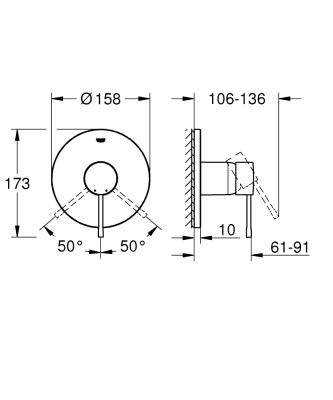 Grohe Essence Ankastre duş bataryası - 24057DA1 - 2