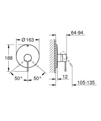 Grohe Essence New Ankastre Duş Bataryası - 19286001 - 2