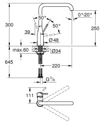 Grohe Essence Tek kumandalı eviye bataryası - 30505000 - 2