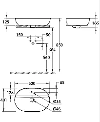 GROHE Essence Tezgâh Üstü Lavabo 60 cm, Alpine Beyaz - 103569SH00 - 6