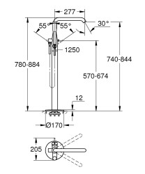 Grohe Essence Yerden Küvet Bataryası - 23491GL1 - 2