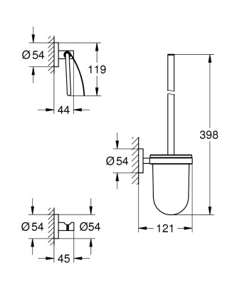 Grohe Essentials City 3'ü 1 arada tuvalet aksesuar seti - 40407001 - 2