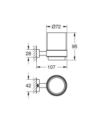 Grohe Essentials Cube Tutamaçlı Cam Fırçalık - 40755001 - 2