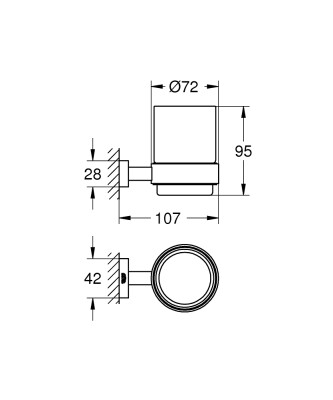 Grohe Essentials Cube Tutamaçlı Cam Fırçalık - 40755001 - 2