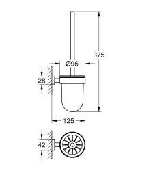 Grohe Essentials Cube Tuvalet Fırçalığı - 40513DC1 - 2