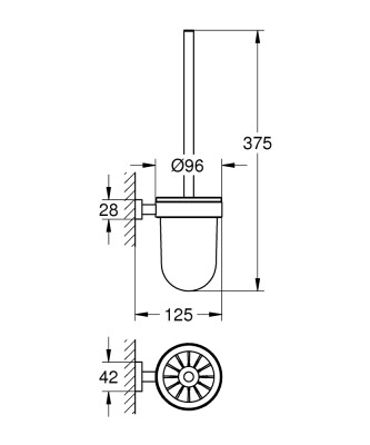 Grohe Essentials Cube Tuvalet Fırçası Seti - 40513001 - 2