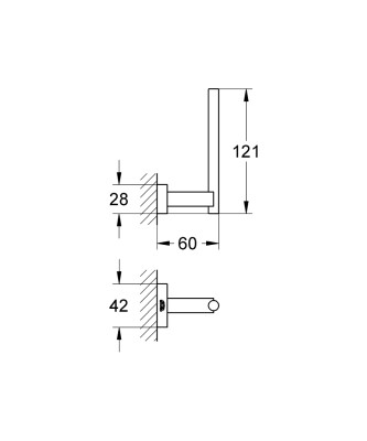 Grohe Essentials Cube Yedek Tuvalet Kağıtlığı - 40623001 - 2