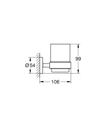 Grohe Essentials Tutamaçlı Cam Fırçalık, Paslanmaz Çelik - 40447DC1 - 2